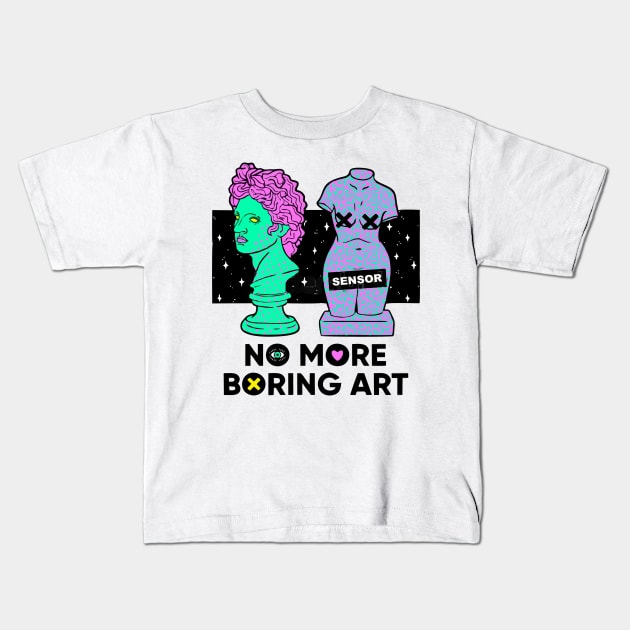 No More Boring Art Kids T-Shirt by bougaa.boug.9